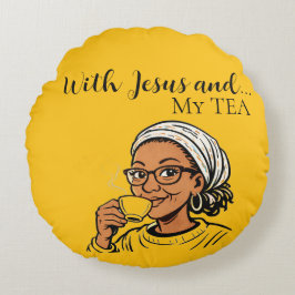 Almohada que representa a Jesús y mi té