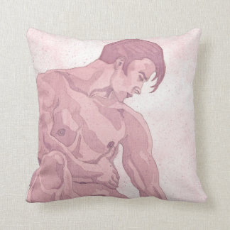Almohada que se agacha del hombre purpúreo claro