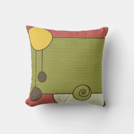 Almohada quemada verde retro del amarillo