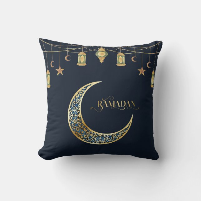 Almohada Ramadan Kareem 2026 con diseño islámico (Anverso)