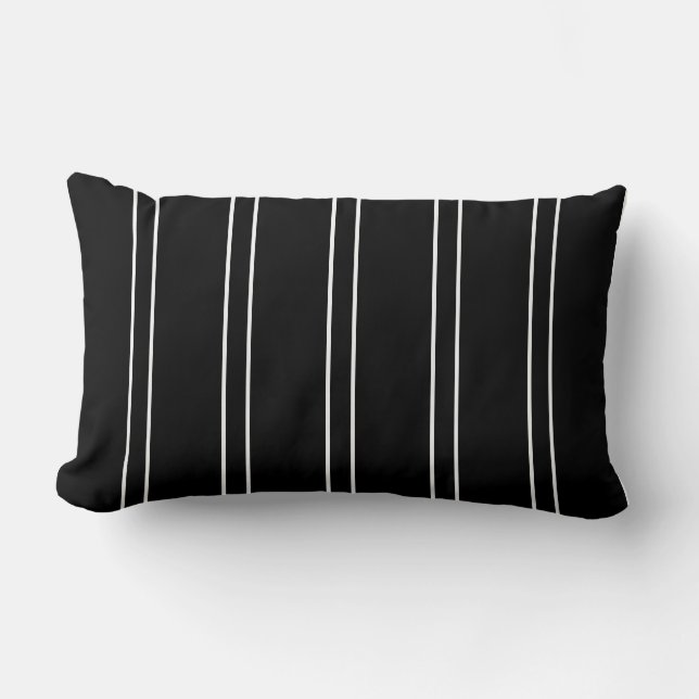 Almohada Raya Negro Blanco Cojín (Anverso)