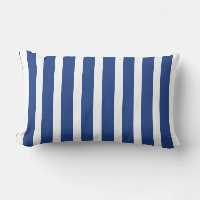 Almohada rayada azul y blanca (Anverso)