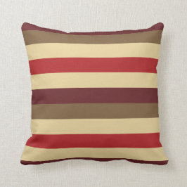 Almohada rayada de los rojos calientes