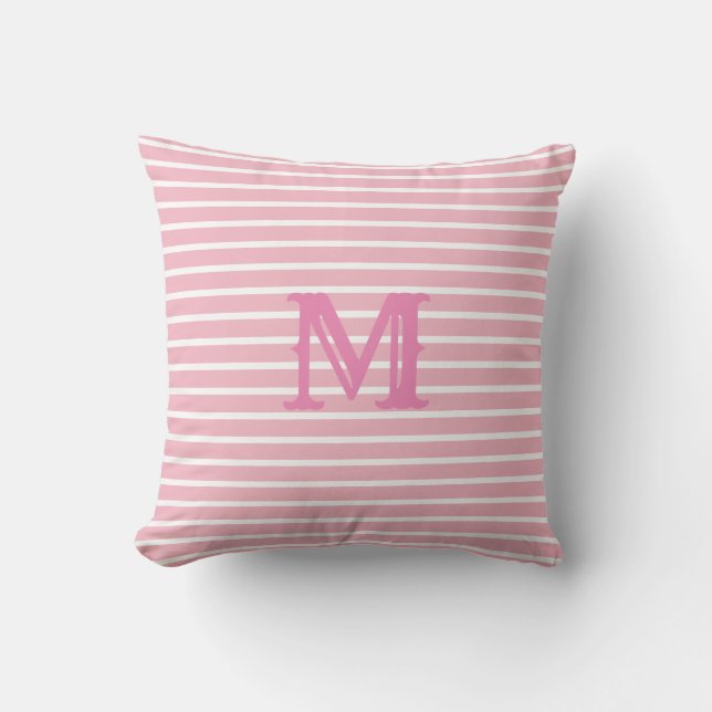 Almohada rayada del monograma de la sirsaca de muy (Anverso)