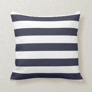 Almohada rayada intrépida de los azules marinos