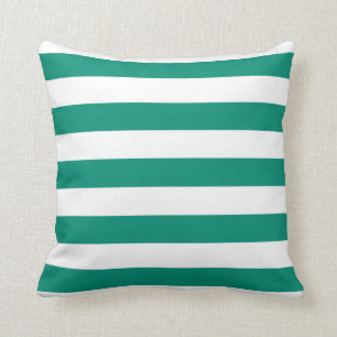 Almohada rayada intrépida del verde esmeralda