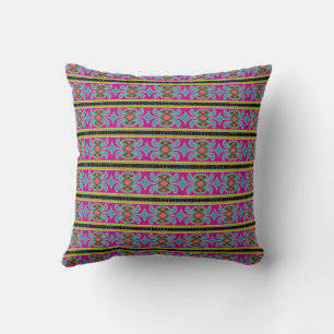 Almohada rayada multicolor ecléctica maximalista