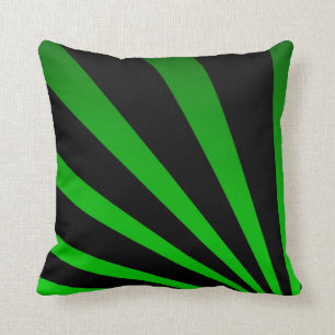 Almohada rayada negra y verde intrépida