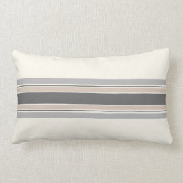 Almohada rayada neutral del cortijo en gris y