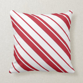 Almohada rayada roja y blanca de la menta del