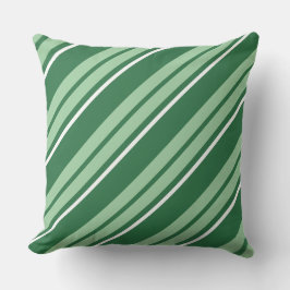 Almohada rayada verde oscuro y claro de Shamrock