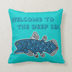 Almohada "RECEPCIÓN de Coelacanth al MAR PROFUNDO