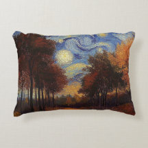 Almohada rectangular artística Bosque de otoño est