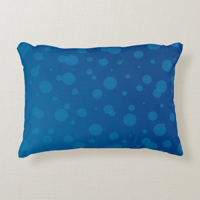 Almohada rectangular azul con un patrón  (Anverso)