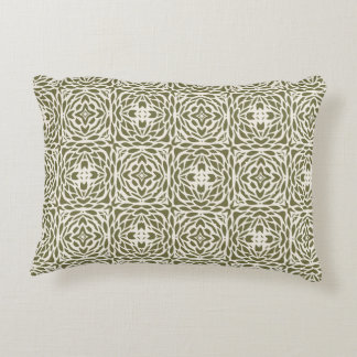 Almohada rectangular de encaje floral oliva geomét