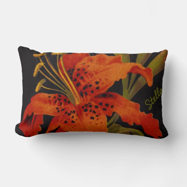 Almohada rectangular de lirio de tigre (Anverso)