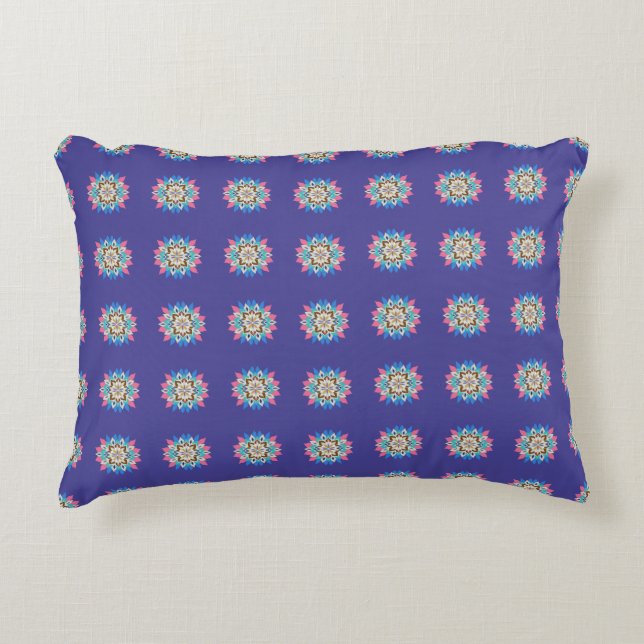 Almohada rectangular de mandala púrpura (Anverso)