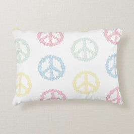 almohada rectangular de signo de paz clara en tono