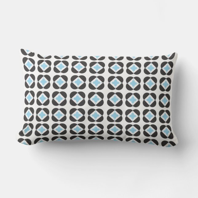 Almohada rectangular del modelo retro en turquesa (Anverso)