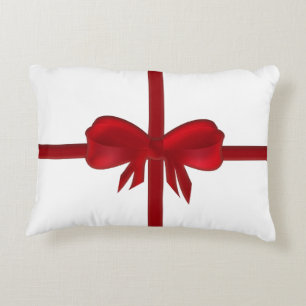 Almohada rectangular del navidad del arco rojo