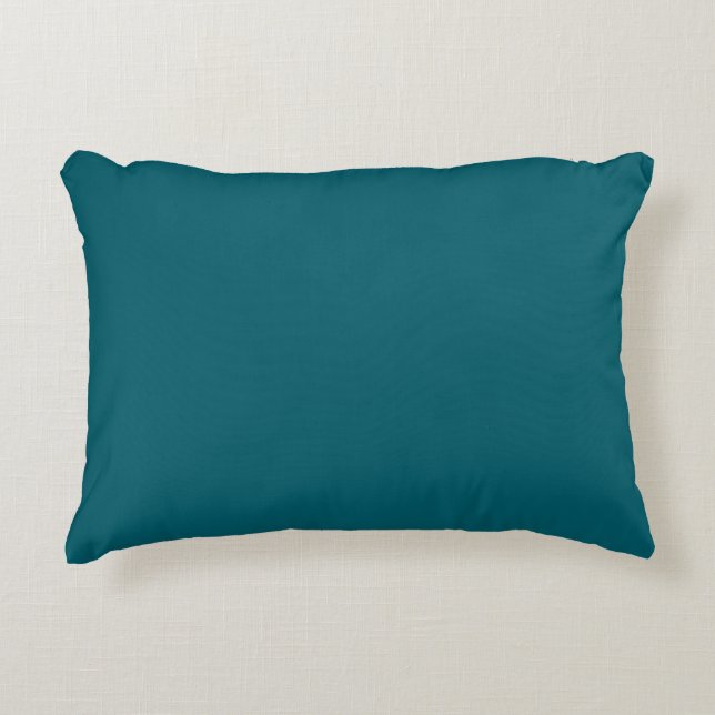 almohada rectangular turquesa con una cubierta de  (Anverso)