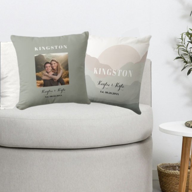 Almohada Recuerdo de Montaña con Acuarela Boho (Subido por el creador)