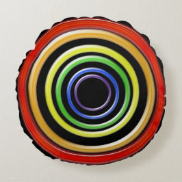 Almohada redonda - Anillos en colores arcoiris