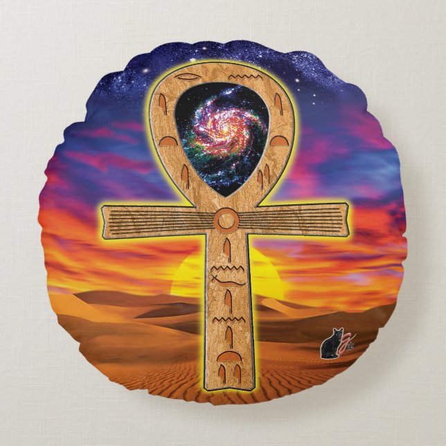 Almohada redonda Ankh (Anverso)