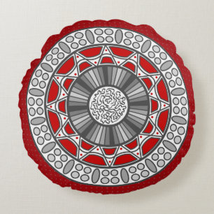 Almohada redonda Azteca que se encuentra con Alien