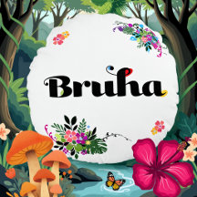 Almohada redonda azul divertida filipina bruha boh