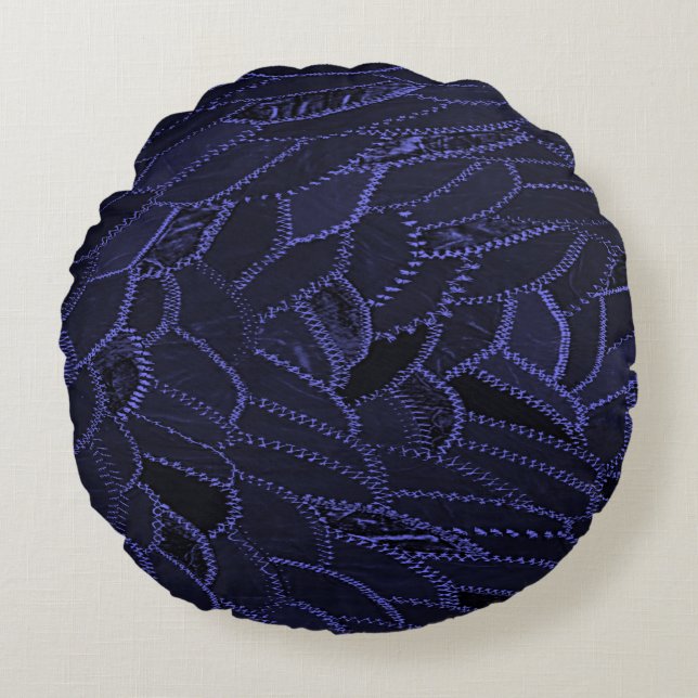 Almohada Redonda Azul Índigo (Anverso)