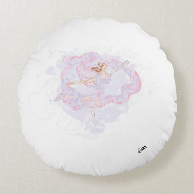 Almohada redonda: Baile Entre Vientos (Anverso)