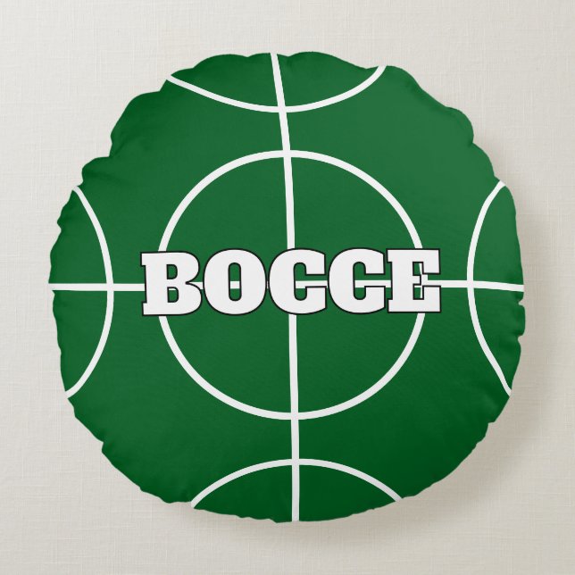 almohada redonda Bocce italiana verde y roja (Anverso)