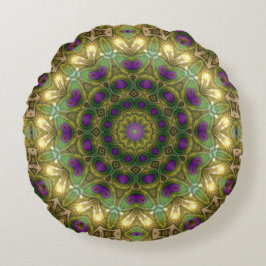 Almohada Redonda Bohemian Sueños Purpura Verde