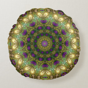 Almohada Redonda Bohemian Sueños Purpura Verde