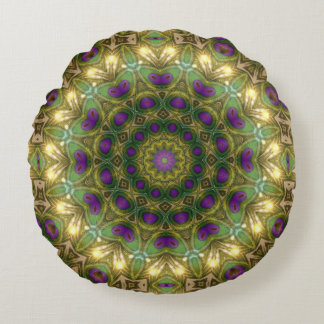 Almohada Redonda Bohemian Sueños Purpura Verde