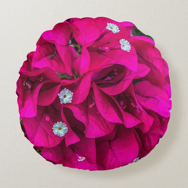 Almohada redonda Bougainvillea Speaks for Itself (Anverso)