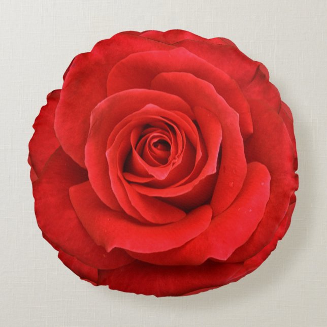 Almohada redonda brillante del rosa rojo (Anverso)