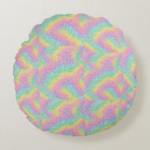 Almohada Redonda Brillante Glitter Arcoíris Vibran