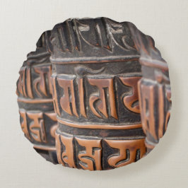 Almohada redonda budista de las ruedas de rezo