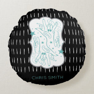 Almohada Redonda Celestial con señas de ASL ILY