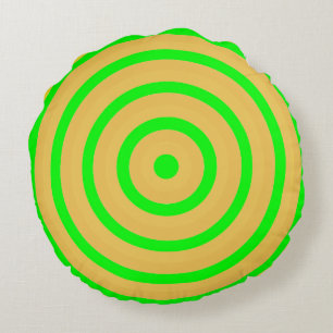 Almohada redonda colorida con diseño circular