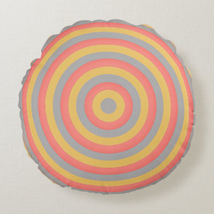 Almohada redonda colorida con diseño circular