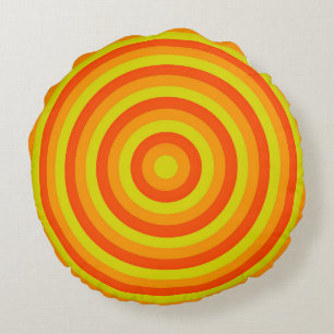 Almohada redonda colorida con diseño circular