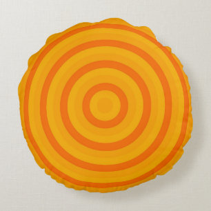 Almohada redonda colorida con diseño circular