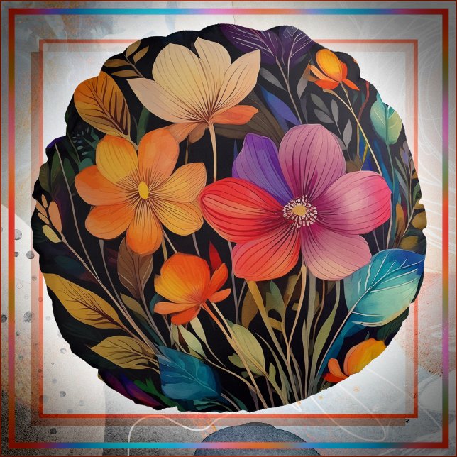 ALMOHADA REDONDA CON ACENTO - Flores Hermosas y Co (Subido por el creador)