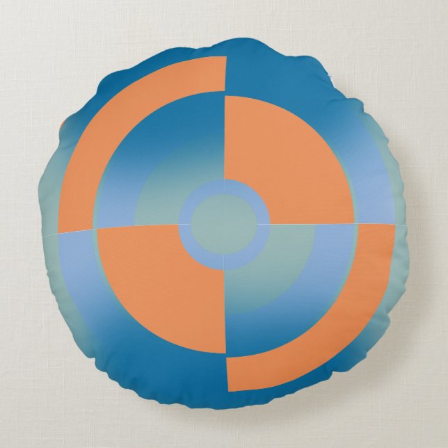 Almohada redonda con diseño circular abstracto (Reverso)