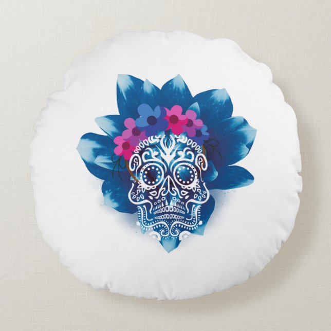 Almohada redonda con diseño "Sweet Psycho" (Anverso)