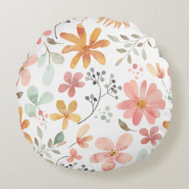 Almohada redonda con estampado floral