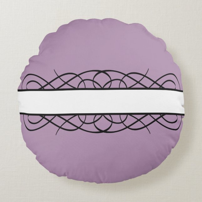 Almohada redonda con flores de marfil deco (Anverso)